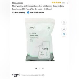 NWOT Motif Breastmilk Storage Bags